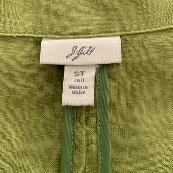 J Jill Small Tall 100% Linen Chartreuse Blazer New - Picture 5 of 12